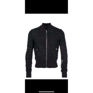 Rick Owens Lambskin Fitted Bomber Jacket